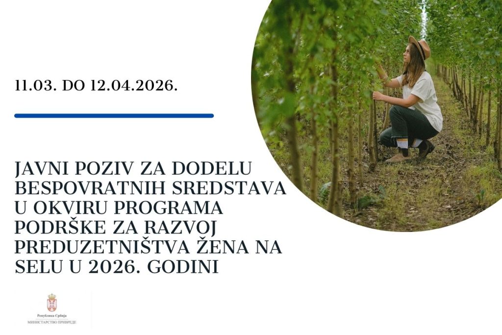 Konkursi ministarsvo privrede žene na selu 2026.